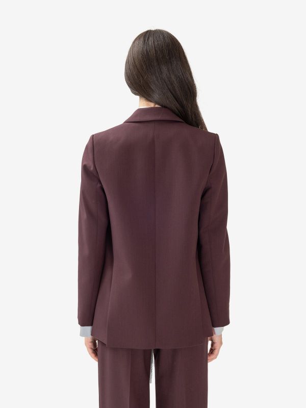 FORTE FORTE Blazer doppiopetto frescolana Bordeaux