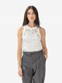 DES PHEMMES Tanktop cotone con applicazioni Bianco