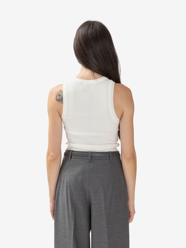 DES PHEMMES Tanktop cotone con applicazioni Bianco