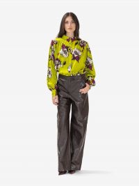 DES PHEMMES Camicia m/l con spalline + fiori magenta Verde acido