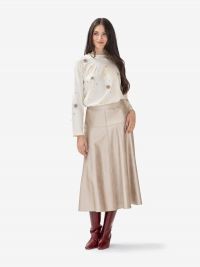 DES PHEMMES Long sleeve jersey sfumata con strass Panna