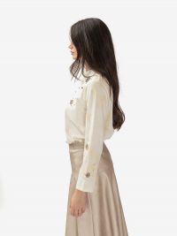 DES PHEMMES Long sleeve jersey sfumata con strass Panna