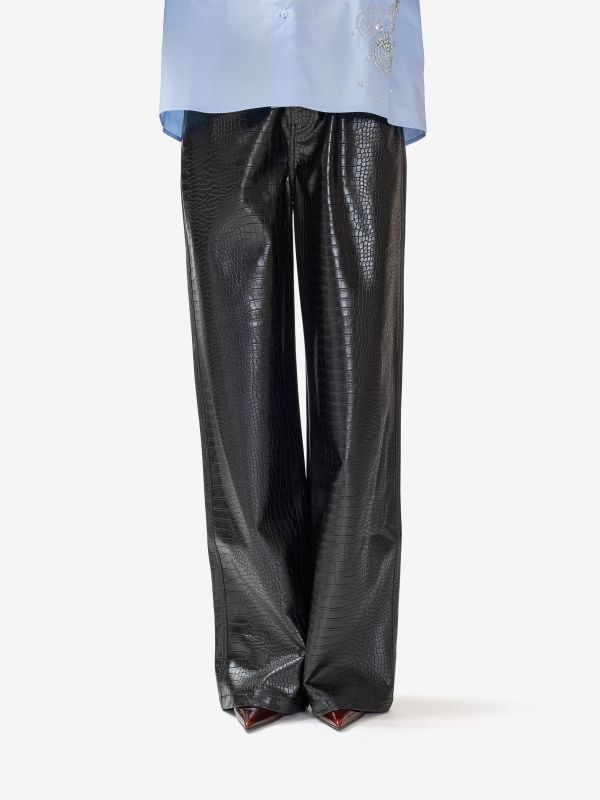 DES PHEMMES Pantalone cargo stampa cocco Nero