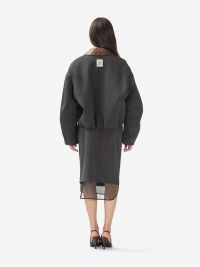 DES PHEMMES Bomber imbottito con collo stampa pitone Grigio