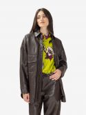 DES PHEMMES Bomber imbottito con collo stampa pitone Grigio
