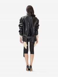 FEDERICA TOSI Bomber pelle metallo Nero