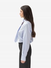 FEDERICA TOSI Camicia con sciarpina cotone Celeste