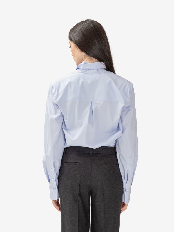 FEDERICA TOSI Camicia con sciarpina cotone Celeste