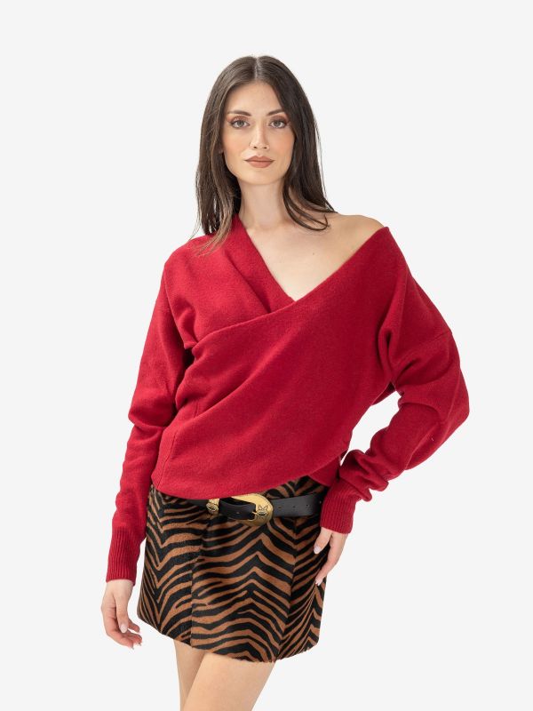 FEDERICA TOSI Maglia incrociata m/l Rubino