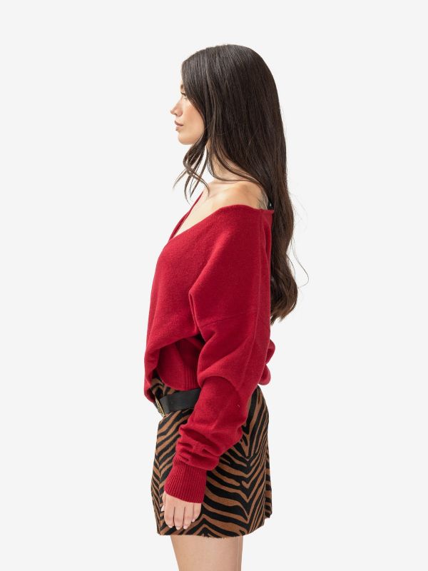FEDERICA TOSI Maglia incrociata m/l Rubino