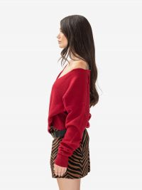 FEDERICA TOSI Maglia incrociata m/l Rubino