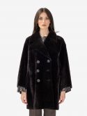DESA 1972 Cappotto montone doppiopetto Nero