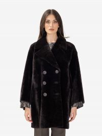 DESA 1972 Cappotto montone doppiopetto Testa di moro