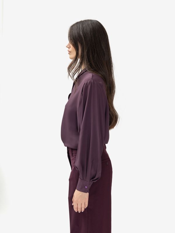 MOMONI' Blusa m/l seta Prugna