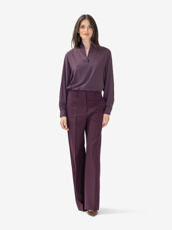 MOMONI' Blusa m/l seta Prugna