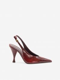 SERGIO LEVANTESI Slingback pitone tc 8 cm Rosso