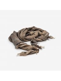 FABIANA FILIPPI Sciarpa con lurex e banda ramata Beige