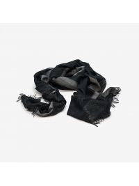 FABIANA FILIPPI Sciarpa con lurex con banda grigia Nero