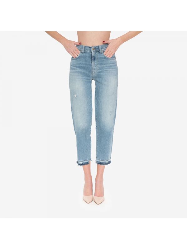 SEVEN Boyfriend chiaro sfilacciato Blu