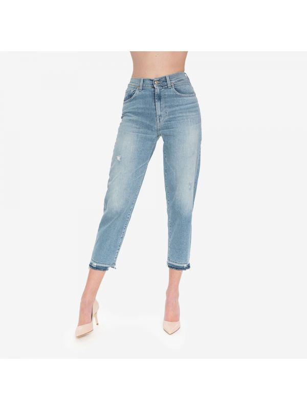 SEVEN Boyfriend chiaro sfilacciato Blu