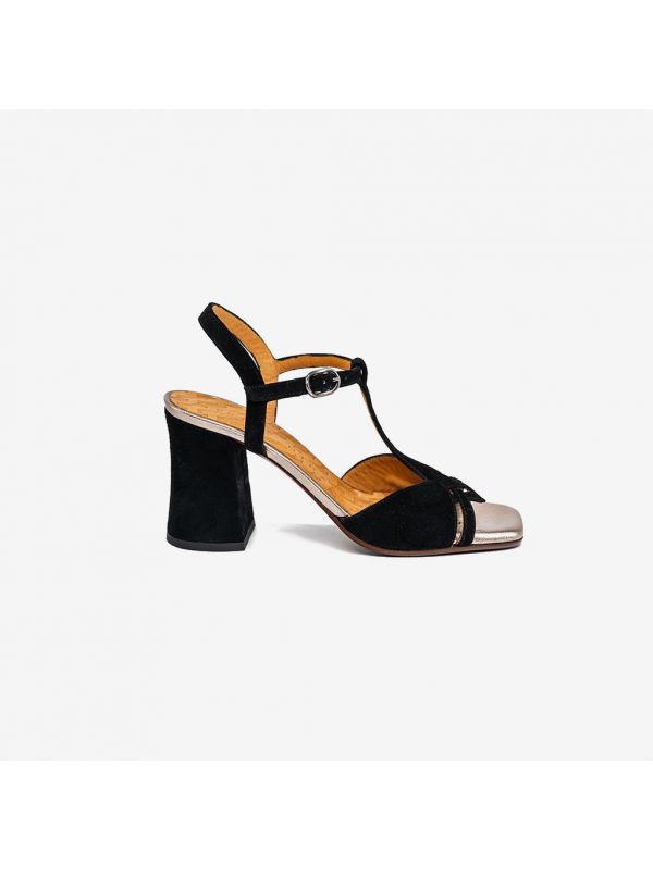 CHIE MIHARA Sandalo tacco 80 camoscio nero cinturino T CHIE MIHARA Sandalo tacco 80 camoscio nero cinturino T