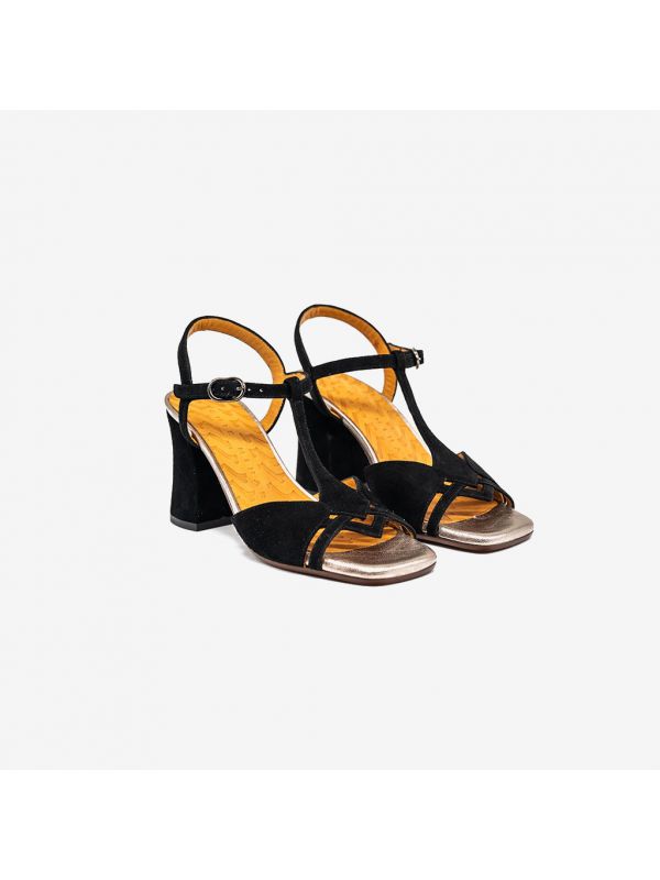 CHIE MIHARA Sandalo tacco 80 camoscio nero cinturino T CHIE MIHARA Sandalo tacco 80 camoscio nero cinturino T