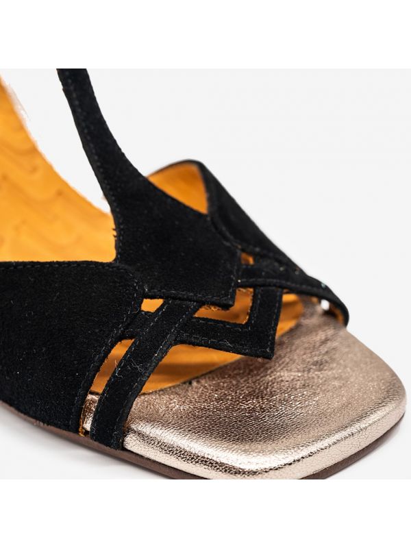 CHIE MIHARA Sandalo tacco 80 camoscio nero cinturino T