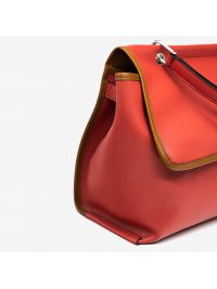 GIANNI CHIARINI "Elettra" grande con bordo cuoio Bianco
