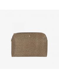 BORBONESE Bustina medium con zip Beige