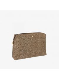BORBONESE Bustina medium con zip Beige