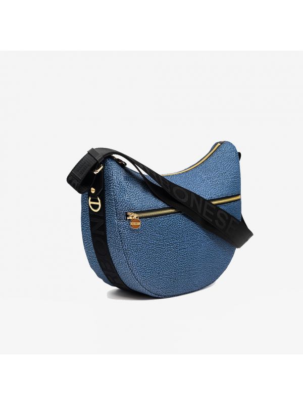 BORBONESE Luna bag medium con zip Blu