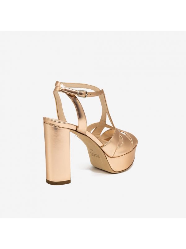 LELLA BALDI Sandalo con plateau Oro rosa