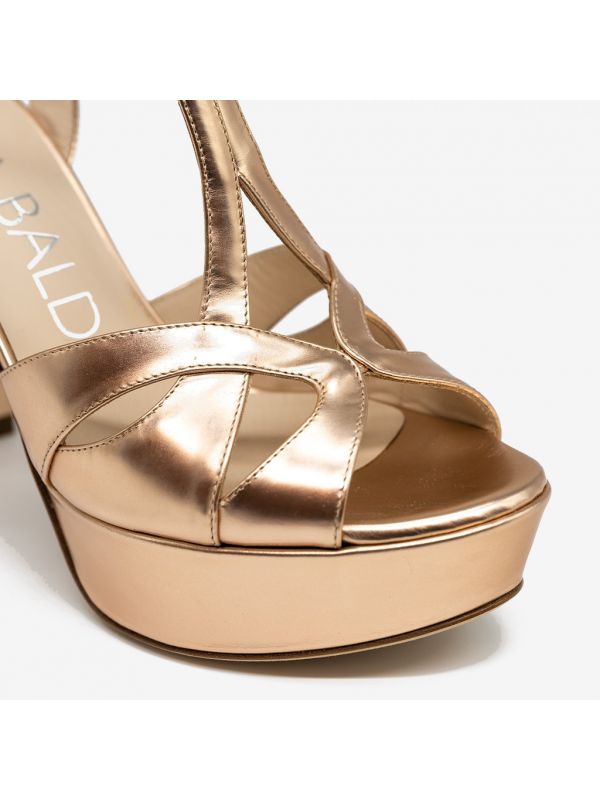 LELLA BALDI Sandalo con plateau Oro rosa
