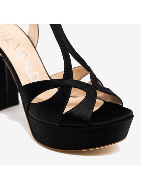 LELLA BALDI Sandalo con plateau Nero