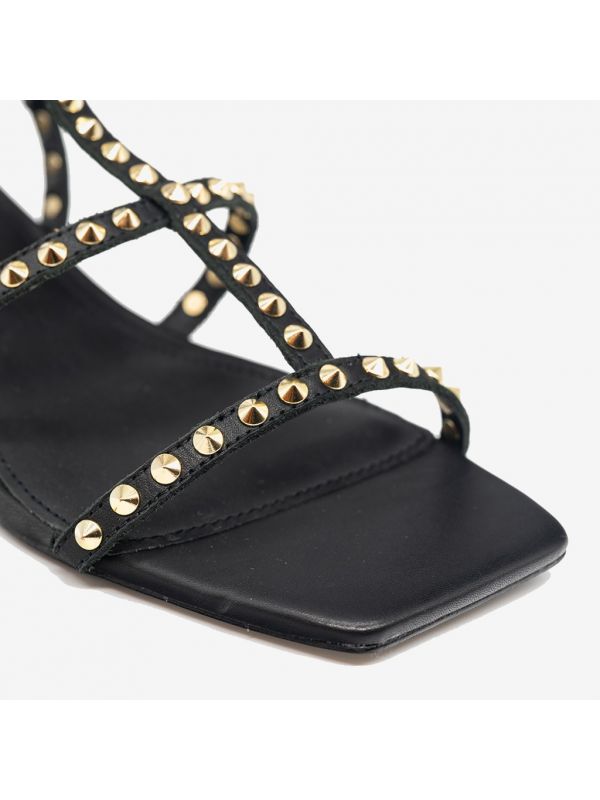 A.S.H. Sandalo con borchie e tacco rocchetto Nero