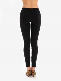 P.A.R.O.S.H. Leggins pelle e jersey Nero
