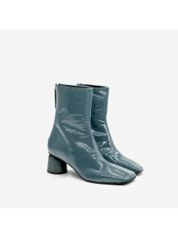 HALMANERA Stivaletto tacco 5 naplak punta quadra Celeste