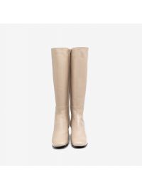 MARA BINI Stivale tacco 50 con cerniera Beige