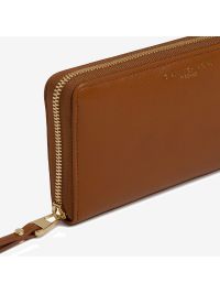 GIANNI CHIARINI Portafogli zip around pelle liscia Cuoio