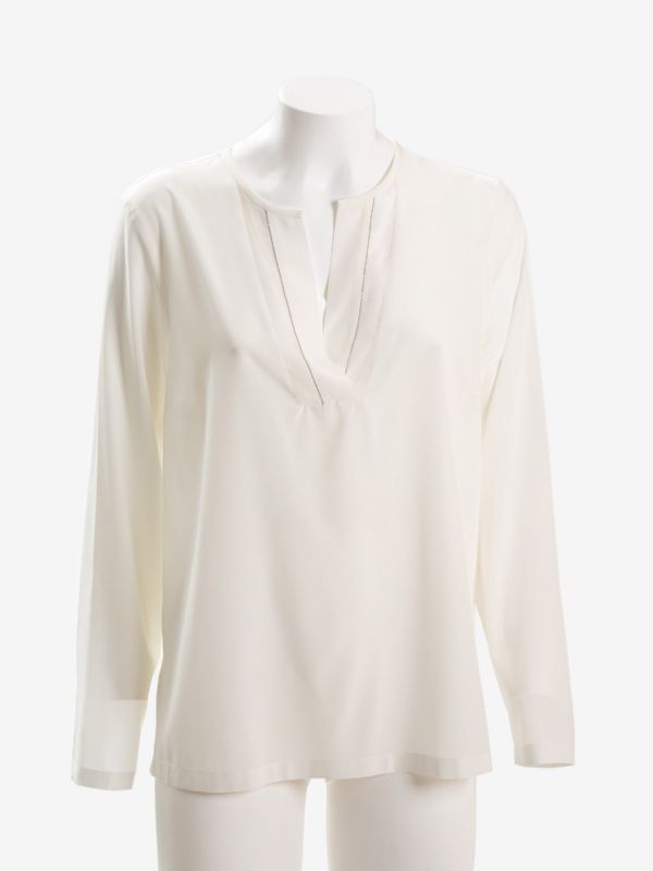 PESERICO Blusa seta scollo a V Bianco PESERICO Blusa seta scollo a V Bianco