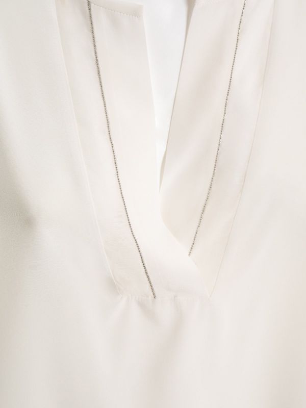 PESERICO Blusa seta scollo a V Bianco PESERICO Blusa seta scollo a V Bianco