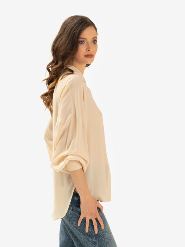 ERIKA CAVALLINI Camicia seta m/l Panna