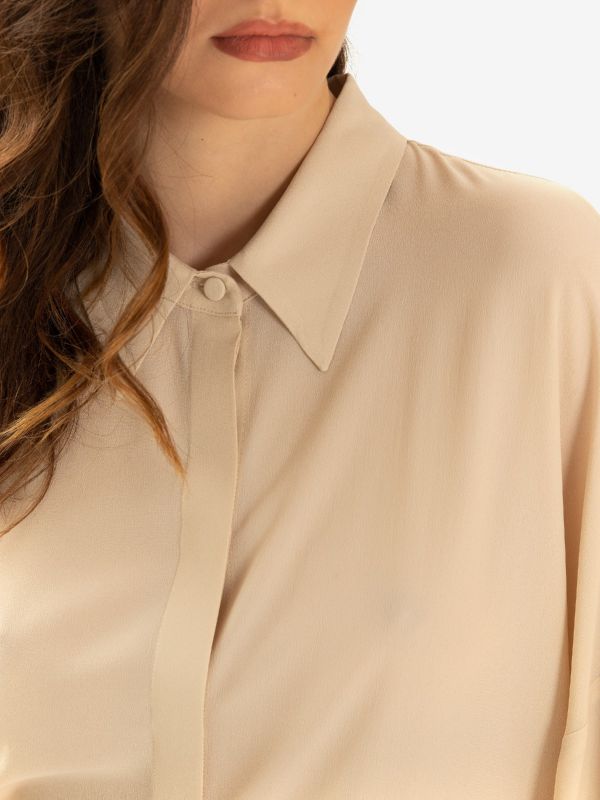 ERIKA CAVALLINI Camicia seta m/l Panna