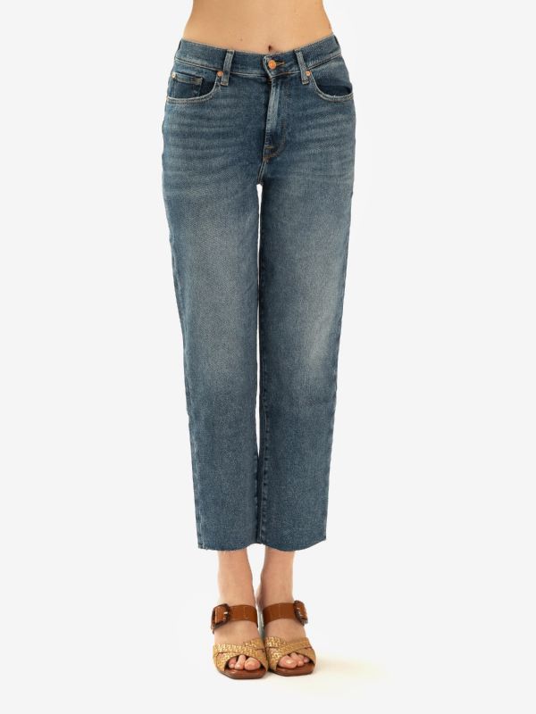 SEVEN Jeans boyfriend sfrangiato Blu