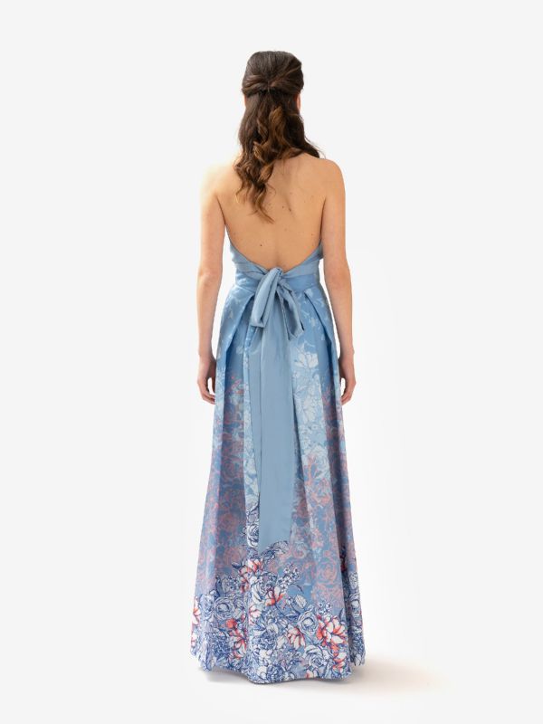 NICOLA D'ERRICO Top scollo americana celeste