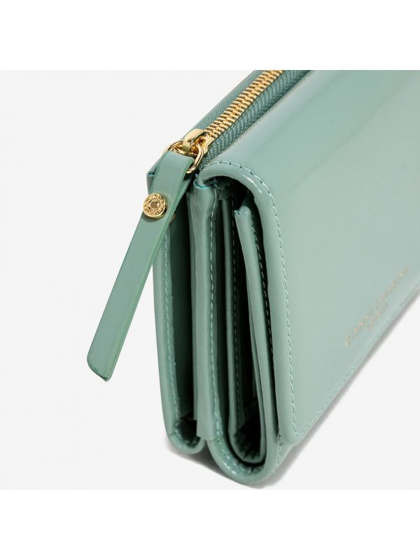 GIANNI CHIARINI Portafogli piccolo verde acqua pelle spazzolata