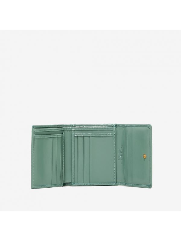 GIANNI CHIARINI Portafogli piccolo verde acqua pelle spazzolata