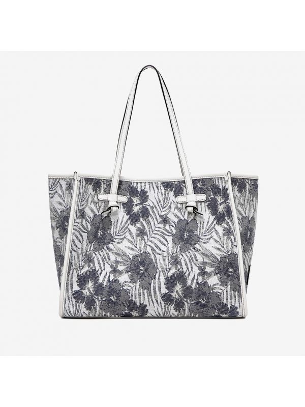 GIANNI CHIARINI Marcella grande canvas floreale panna/blu 