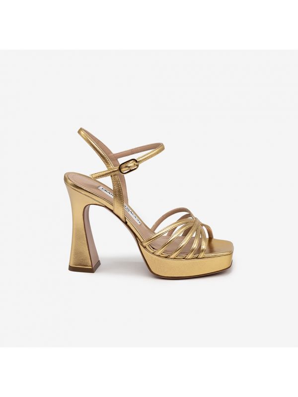 FRANCESCO SACCO Sandalo tc/plateau 110 pelle oro + cinturino FRANCESCO SACCO Sandalo tc/plateau 110 pelle oro + cinturino