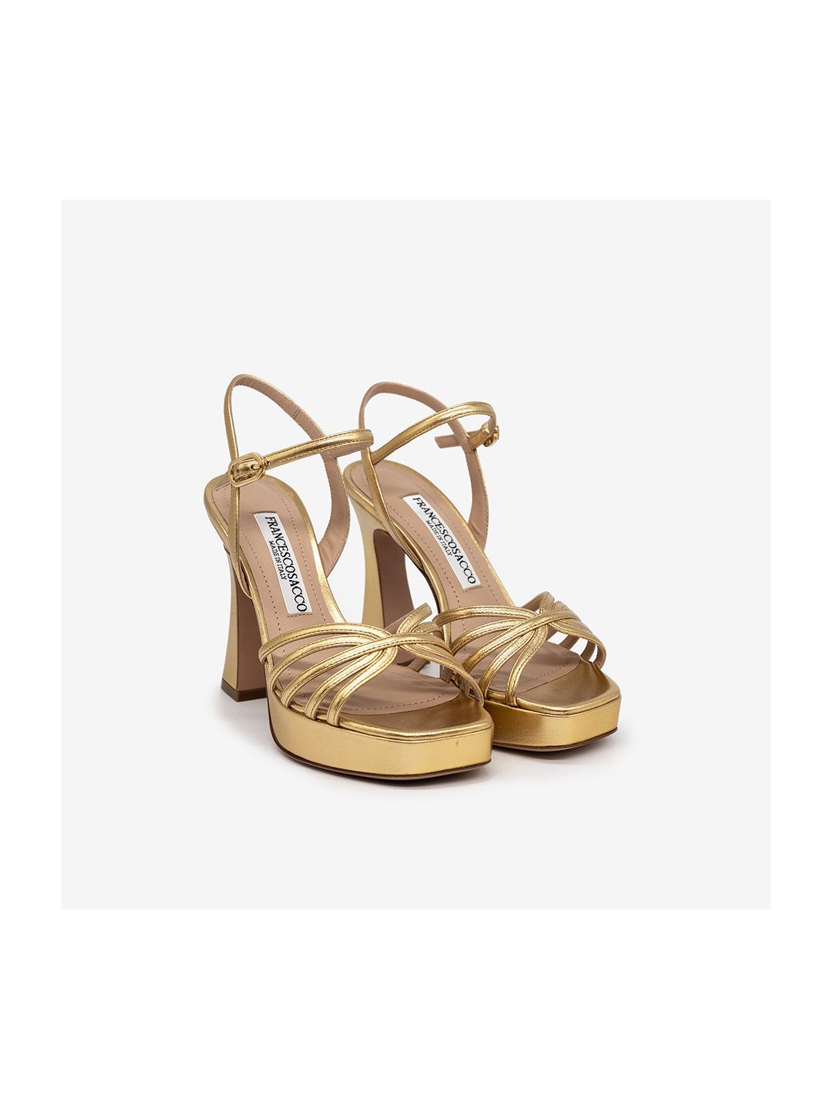 FRANCESCO SACCO Sandalo tc/plateau 110 pelle oro + cinturino FRANCESCO SACCO Sandalo tc/plateau 110 pelle oro + cinturino